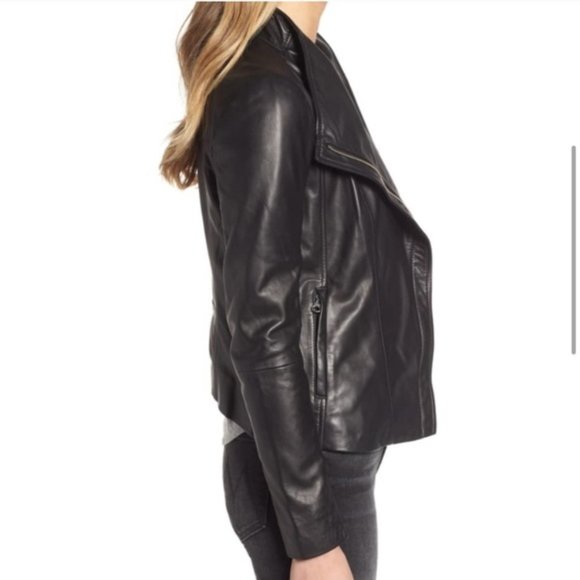 Trouve Asymmetrical Leather Jacket - Picture 2 of 8